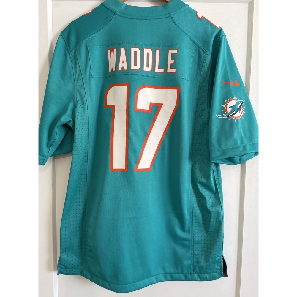 Nike Miami Dolphins Jaylen Waddle #17 NFL Game Jersey Aqua Teal Blue Men's Small